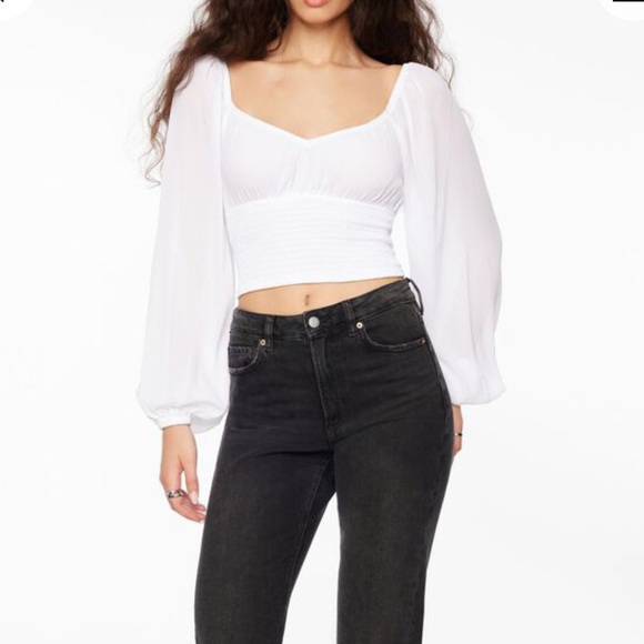 Lillie Balloon Sleeve Smocked Top - Picture 1 of 5